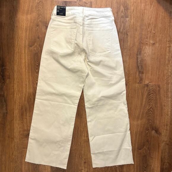 NWT J.Crew Curvy Wide Leg Cropped Jean In All Day Stretch White Size 26 - Picture 7 of 8